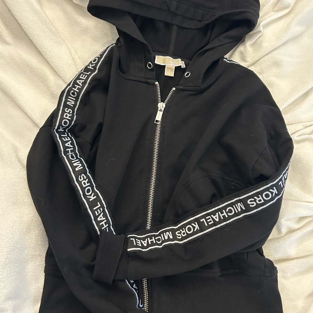 Michael Kors Black Hoodie with Logo Trim